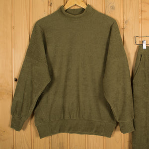 Sweatshirt verde oversize com gola subida